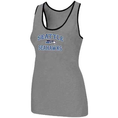 Women's Nike Seattle Seahawks Heart & Soul Tri-Blend Racerback Stretch Tank Top Light Grey